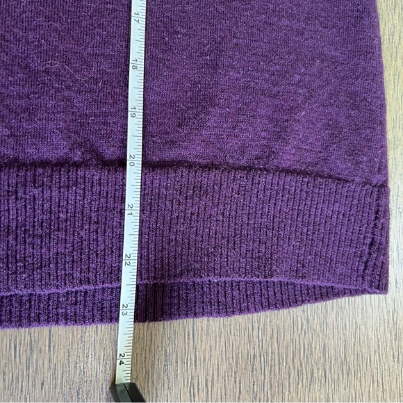 Marina Luna 100% Merino Wool Purple Embellished Short Sleeved Sweater Top - Picture 8 of 11